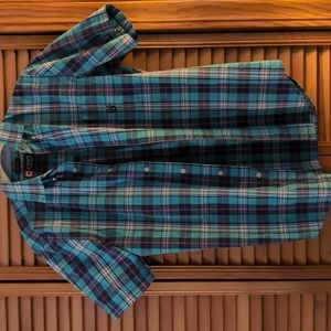 Chaps collared shirt sleeve button down short